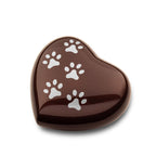 Metalen urn donkerbruin zilver glans hartvormig medium