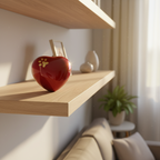 Dieren urn metaal bordeaux rood en zilver hartvorm