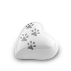 Metaal dieren keepsake hart wit en zilverkleur glanzend personaliseerbaar