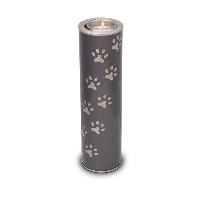 Metaal dieren kaarshouder groot lichtgrijs zilverkleur glans