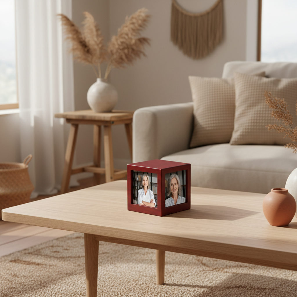 MDF grote urn hout modern handgemaakt persoonlijk eenvoudig te vullen