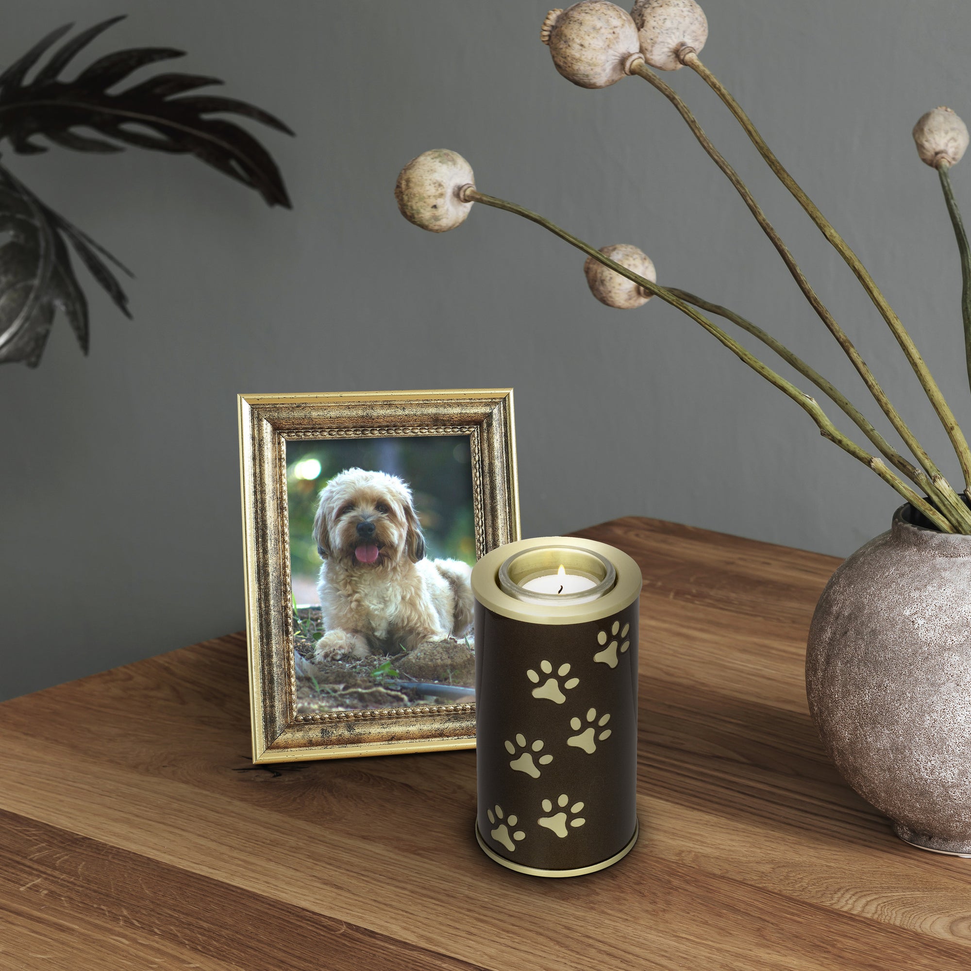 Metaal dieren kaarshouder groot lichtgrijs zilverkleur glans