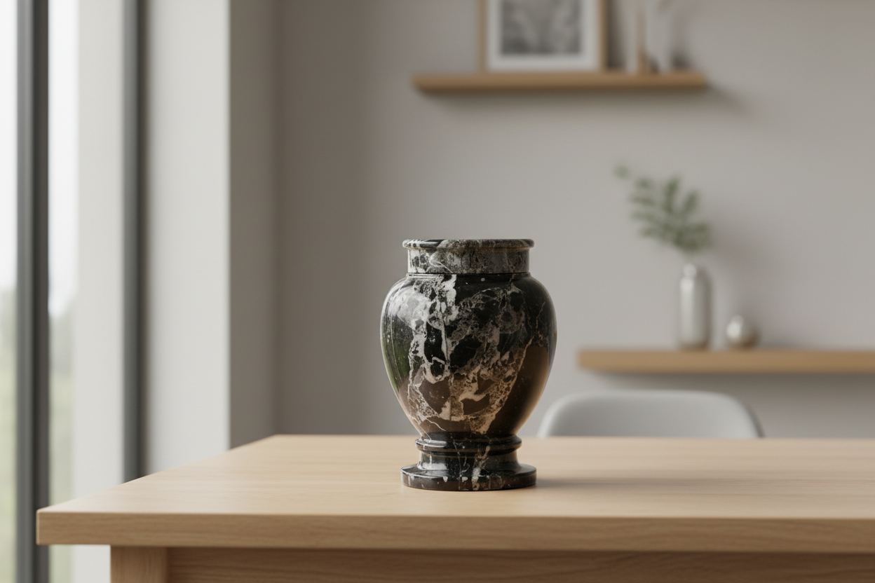 Marmeren urn natuursteen uniek patroon en eigen karakter