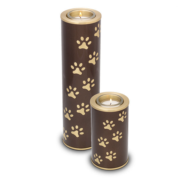 Metaal dieren kaarshouder groot donkerbruin goudkleur glans