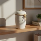 Biologische urn wit zee thema met schelp en zeester