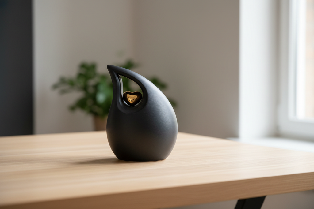 Keramische urn met kleurrijk karakter