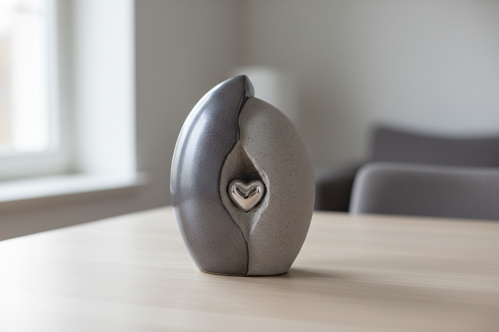 Keramische urn met kleurrijke afwerking