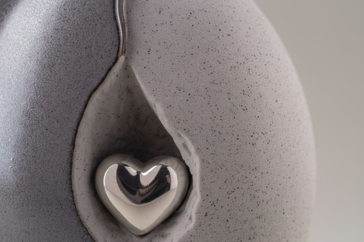 Keramische urn met kleurrijke afwerking