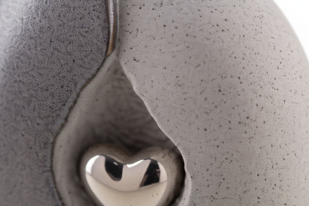 Keramische medium urn met kleurrijke afwerking