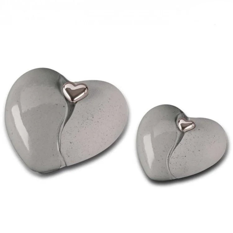 Keramische mini urn hartvorm met kleurrijke afwerking