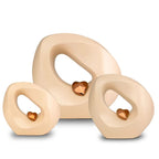 Keramische urn met kleurrijk motief en glanzende afwerking