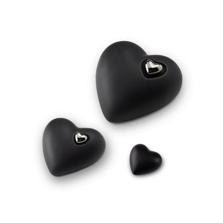 Keramische keepsake zwart met kleurrijk motief en glanzende afwerking