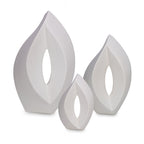 Keramische urn Venezia wit met mat design en elegant motief