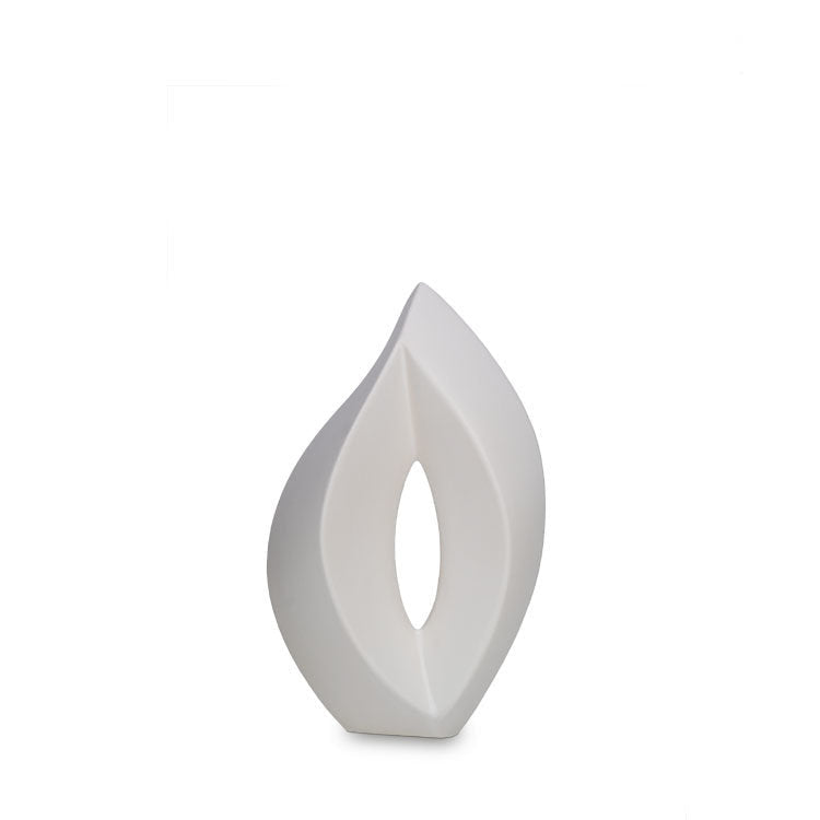 Keramische medium urn Venezia wit met mat design en elegant motief