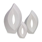 Keramische medium urn Venezia wit met mat design en elegant motief