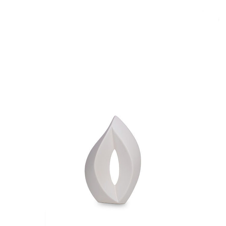 Keramische mini urn Venezia wit met mat design en elegant motief