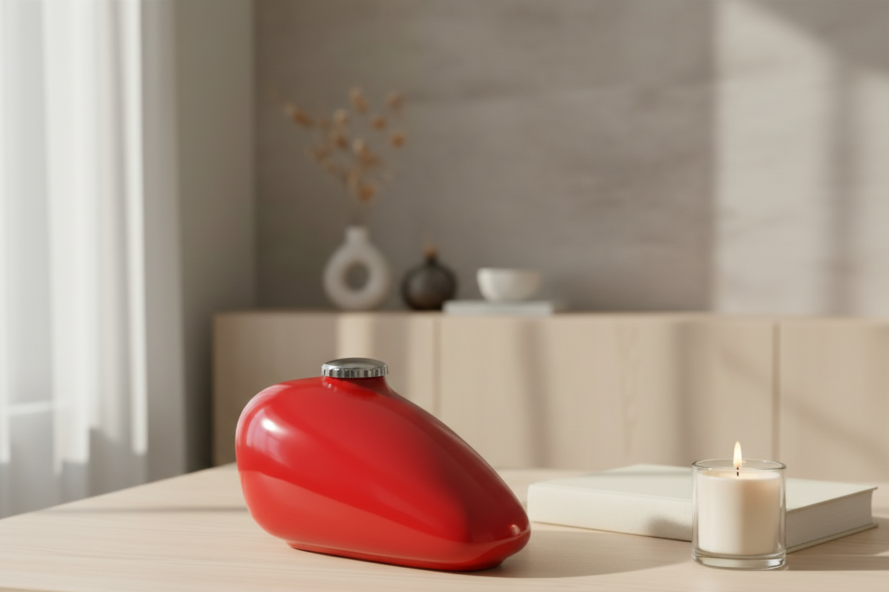 Keramische urn zwart met motor tank vorm