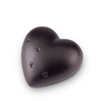 Dieren urn keramiek zwart hartvorm groot model