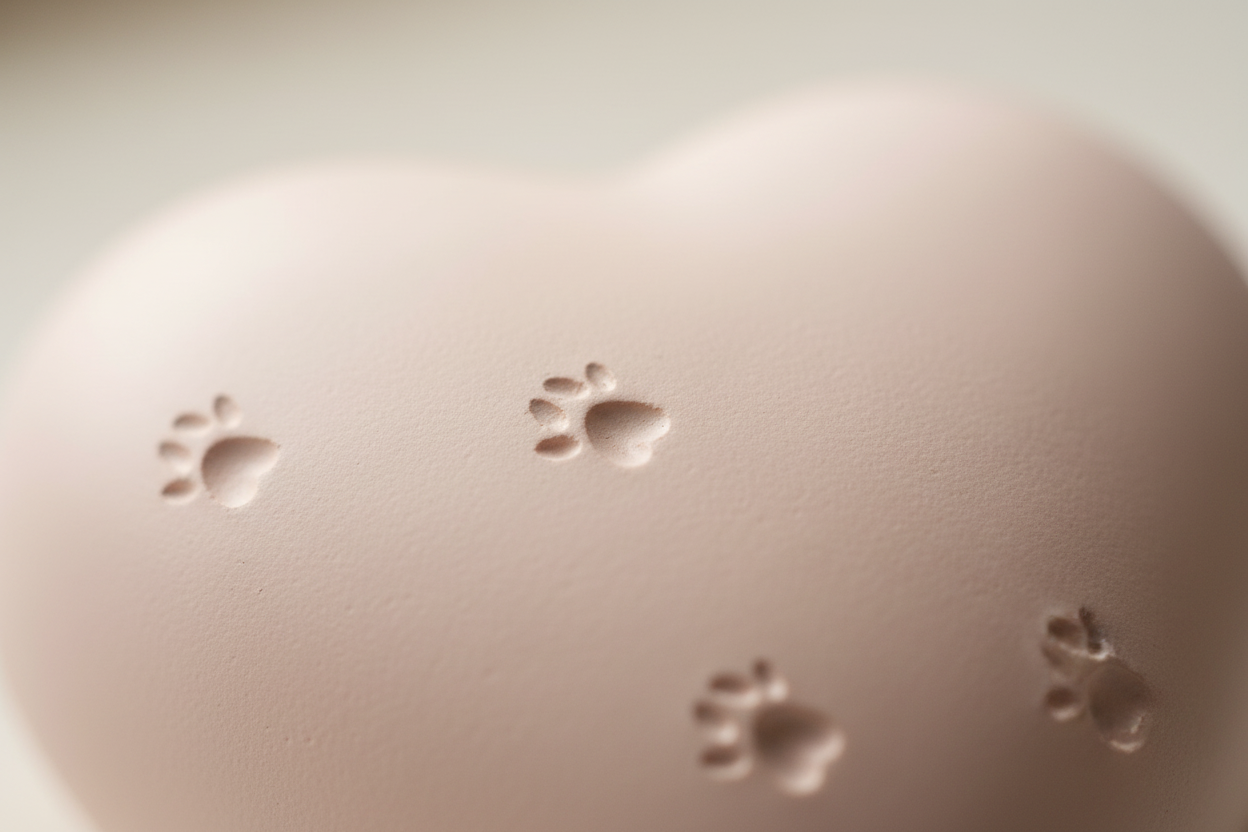 Dieren urn keramiek wit hartvorm groot model