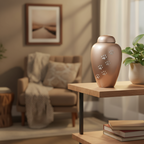 Glazen dierenurn groot Boheems kristal handgemaakt glimmend cappuccino