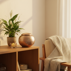 Kleine glazen dierenurn van handgeblazen Boheems kristal glanzend cappuccino