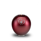 Glazen dierenurn medium bordeaux rood handgeblazen