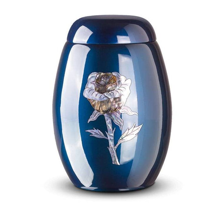 Glasfiber Urn met Parelmoer Motief en Moderne Kleurafwerking