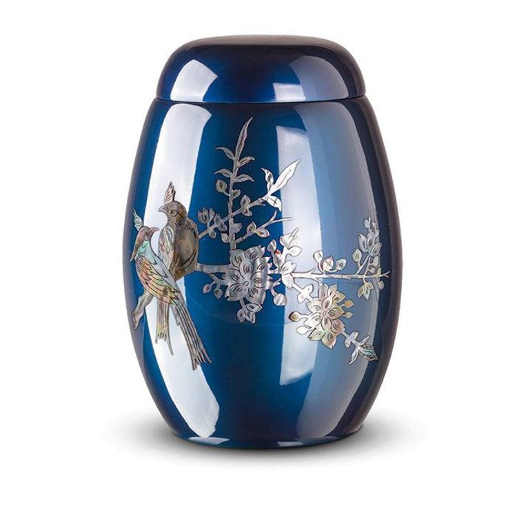 Glasfiber Urn met Parelmoer Motief en Verfijnde Kleur