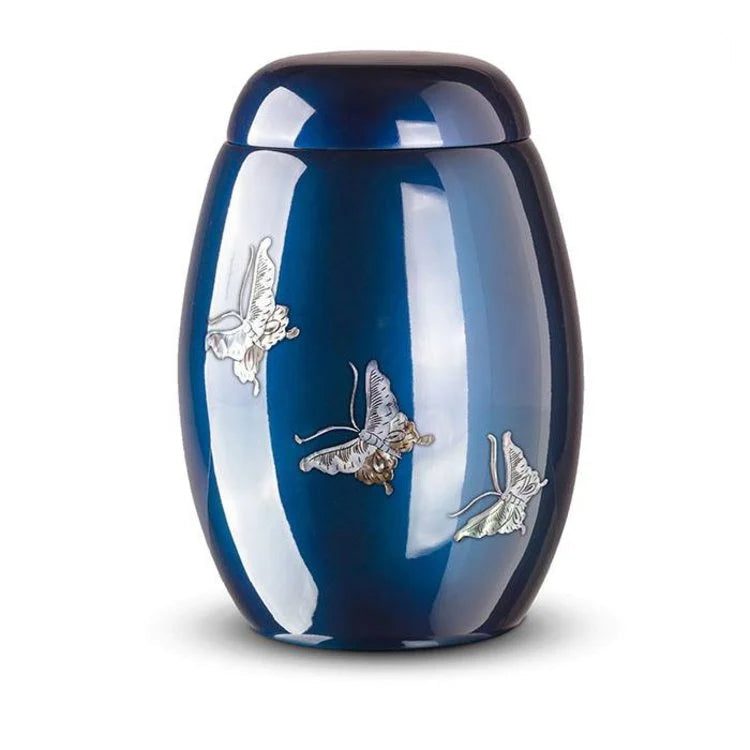 Glasfiber Urn met Parelmoer Motief en Moderne Kleur
