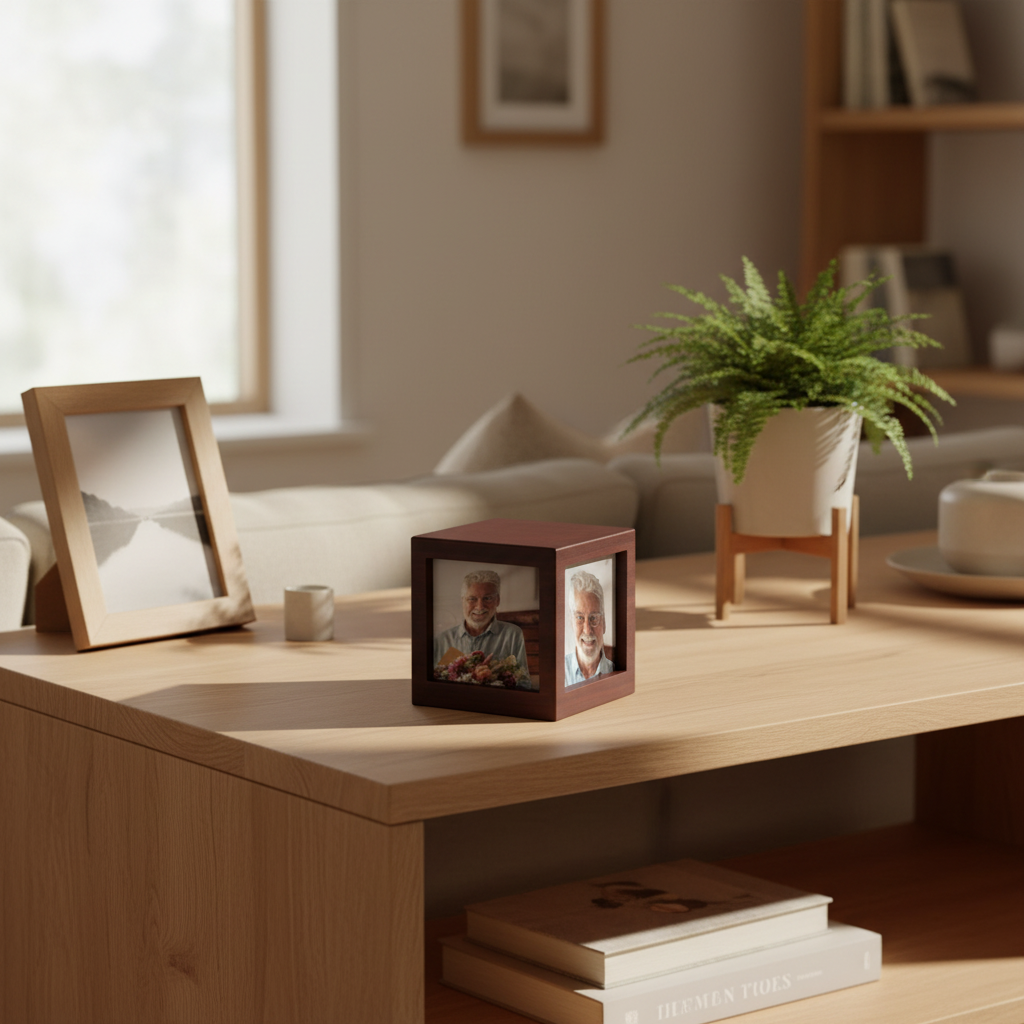 MDF urn hout groot modern handgemaakt persoonlijk eenvoudig te vullen