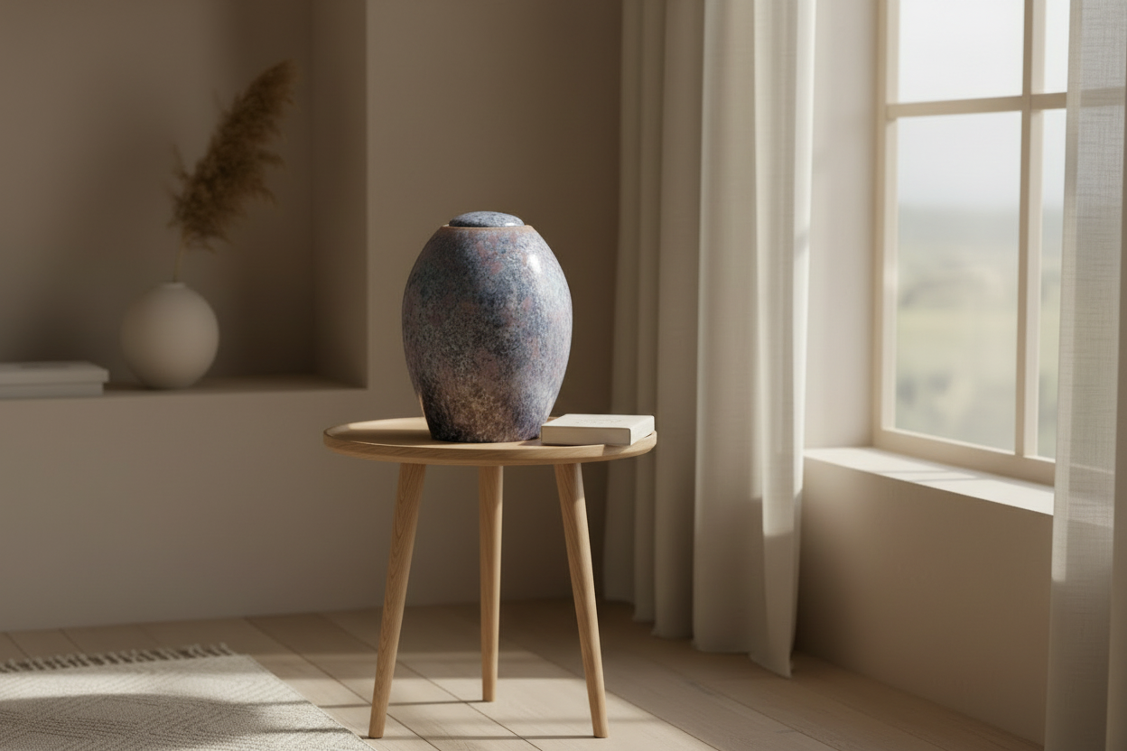 Keramische urn wit met kristal lak afwerking