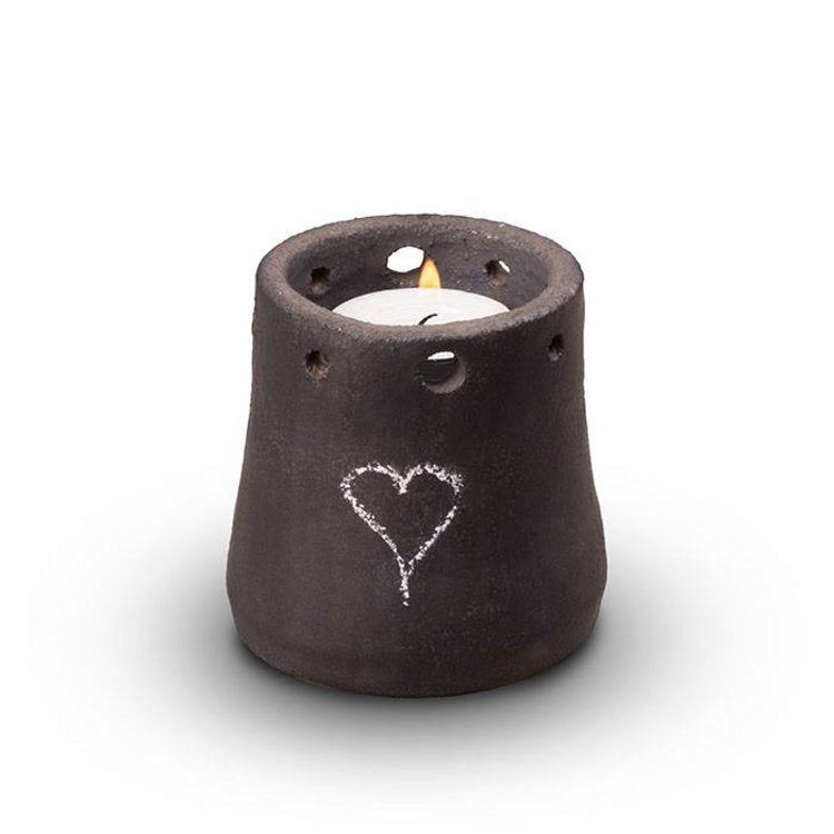 Keramische kaarshouder zwart met schrijfbare lak My Feelings