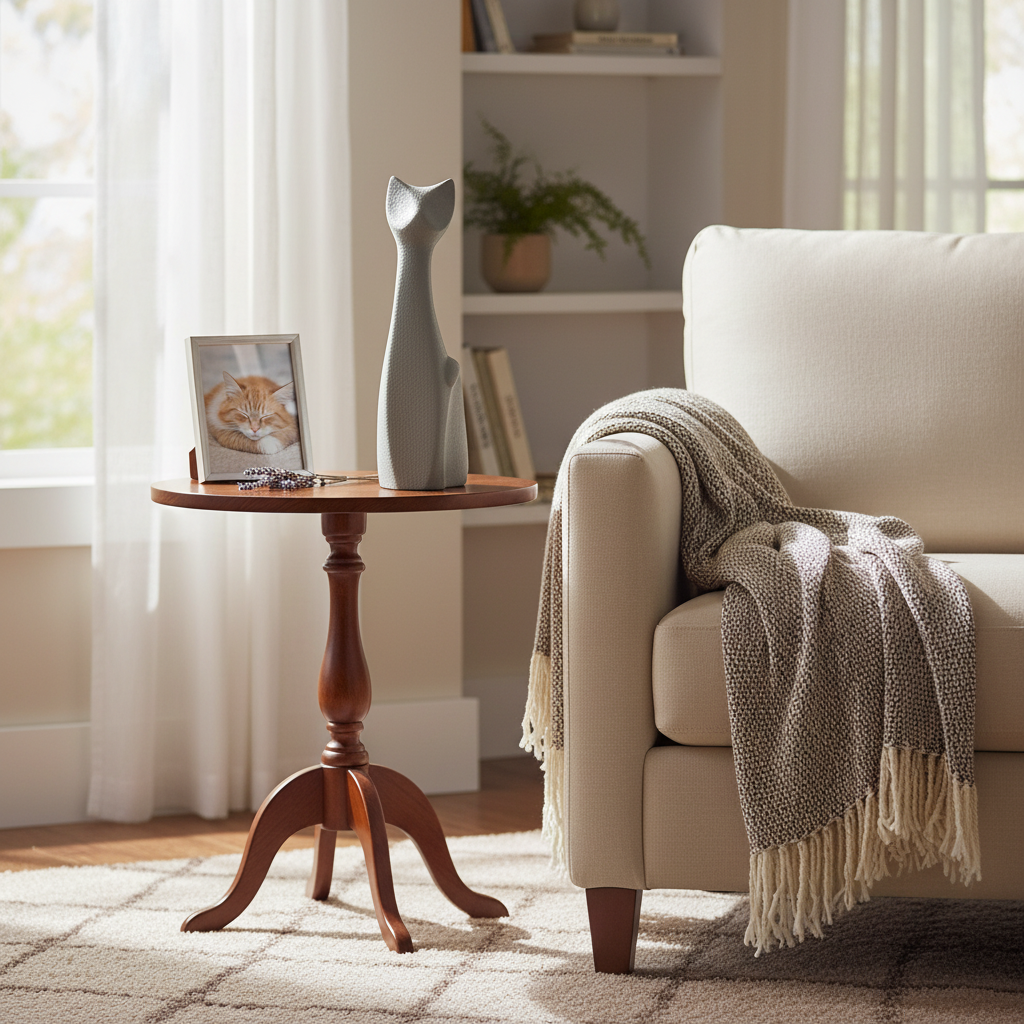 Porseleinen dierenurn abstracte donkergrijze kat modern kunstwerk