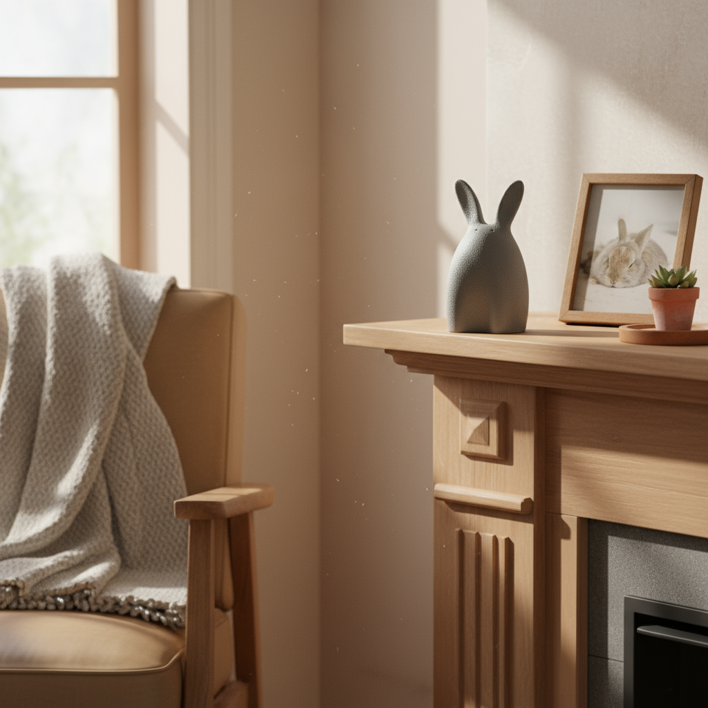 Porseleinen dierenurn donkergrijs konijn troostrijke herinnering overleden huisdier duurzaam