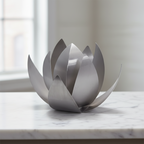 Roestvaststaal urn RVS zilver Lotus duurzaam en weerbestendig