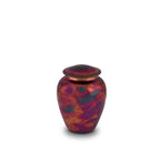 Metalen keepsake urn kopermat met uniek Raku-patroon