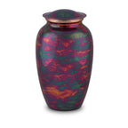 Metalen urn kopermat met uniek Raku-patroon