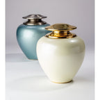 Metalen keepsake urn Satori met zilverkleurige accenten