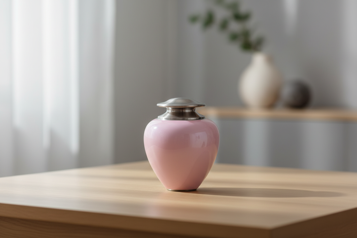 Metalen urn Satori met zilverkleurige accenten