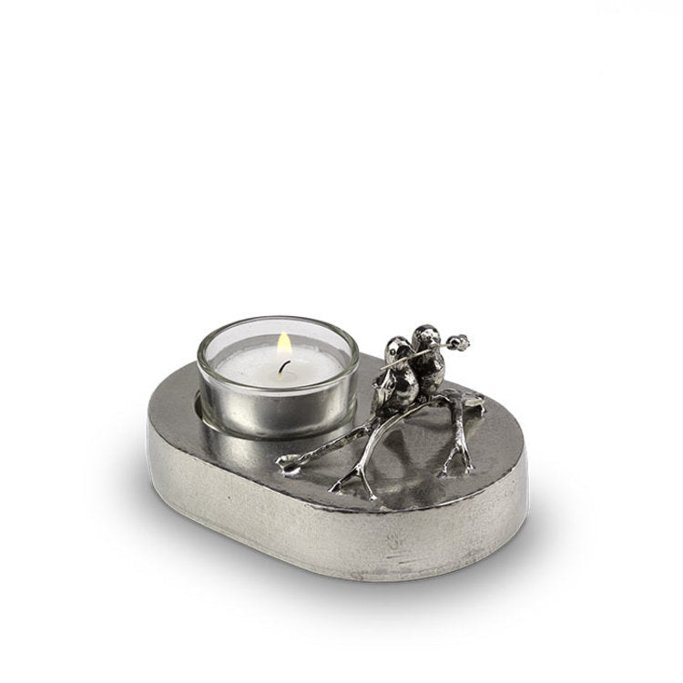 Tinnen asbeeld zilver eeuwig verbonden in liefde en trouw