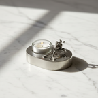 Tinnen asbeeld zilver eeuwig verbonden in liefde en trouw