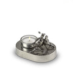 Tinnen asbeeld zilver eeuwige liefde vogels en waxinelichtje