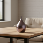 Keramische urn teardrop vorm wit met glazuur