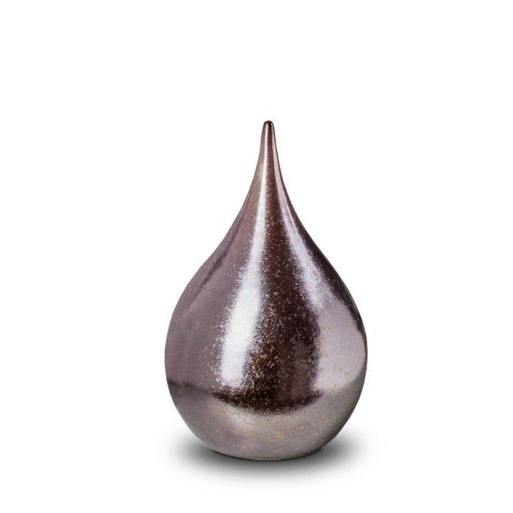 Keramische medium urn teardrop vorm wit met glazuur