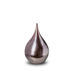 Keramische mini urn teardrop vorm wit met glazuur