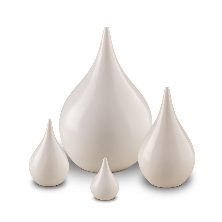 Keramische keepsake urn teardrop vorm blauw met glazuur